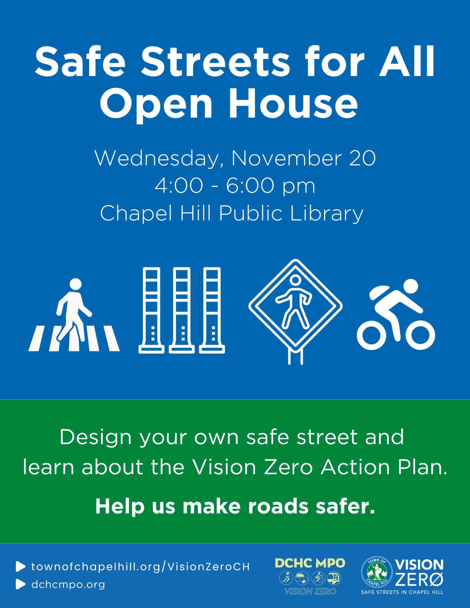 Safe Streets for All Open House - Wednesday, November 20th